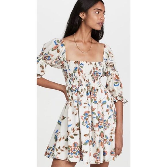 Urban Outfitters Lumiere Boho Floral Mini Dress Size Large NWT - Picture 2 of 13